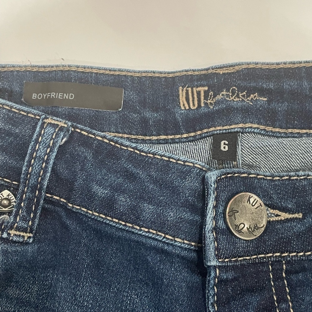 Kut from the Kloth Dark Blue Boyfriend Jeans Size 6 - Picture 4 of 4